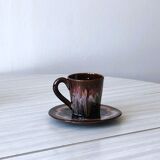 Vallauris coffee cups and bowls Pink and brown