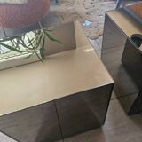 Pair of amber mirror cubes