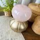Petite lampe “diabolo” opaline & bois