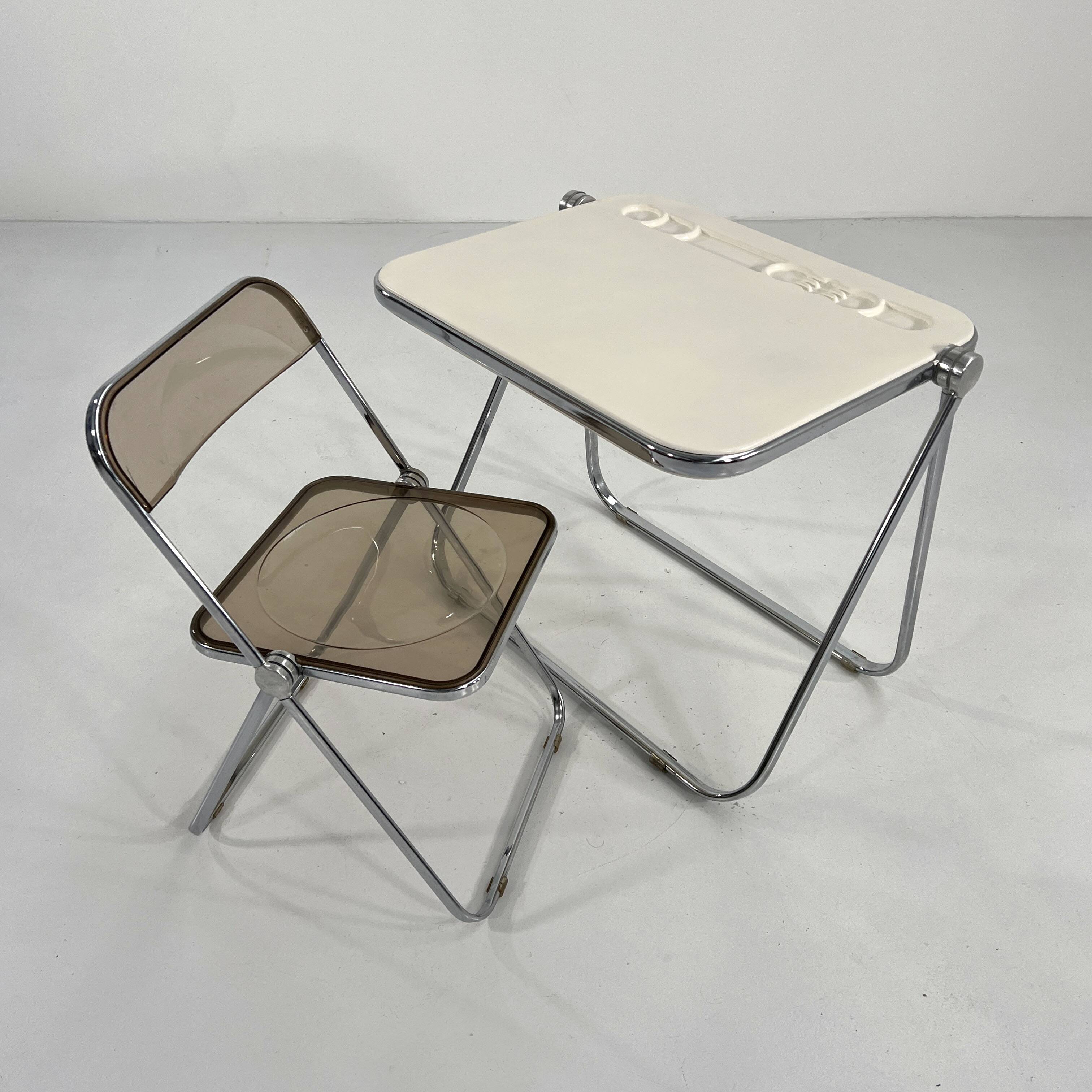 Platone white folding desk by Giancarlo Piretti for Anonima Castelli 1970