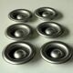 Set of 6 stainless steel egg cups, vintage from the 60s