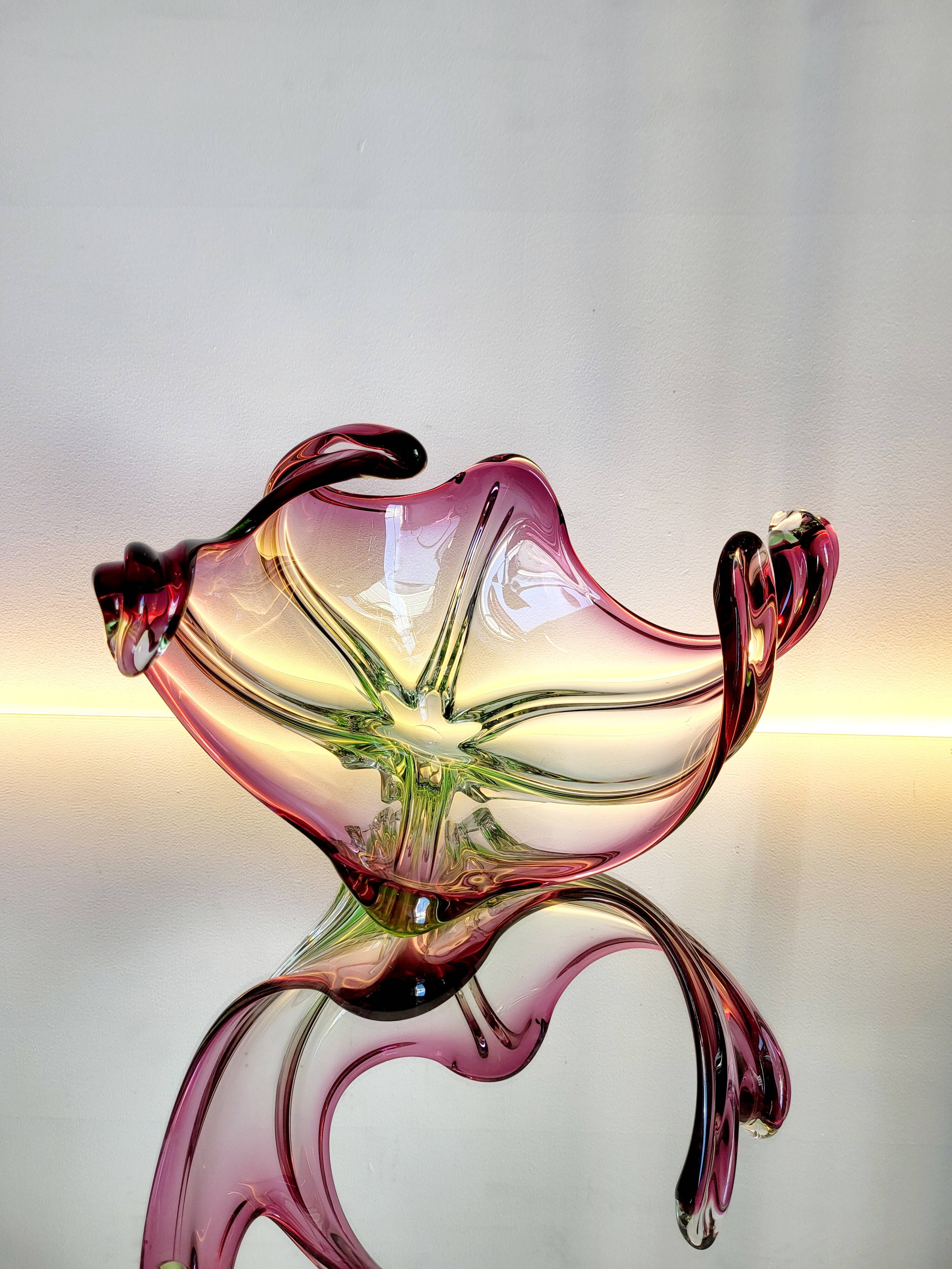 Murano vintage multicoloured bowl with organic design, Italy, 1960s