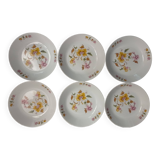 Porcelain deep plates with floral decoration