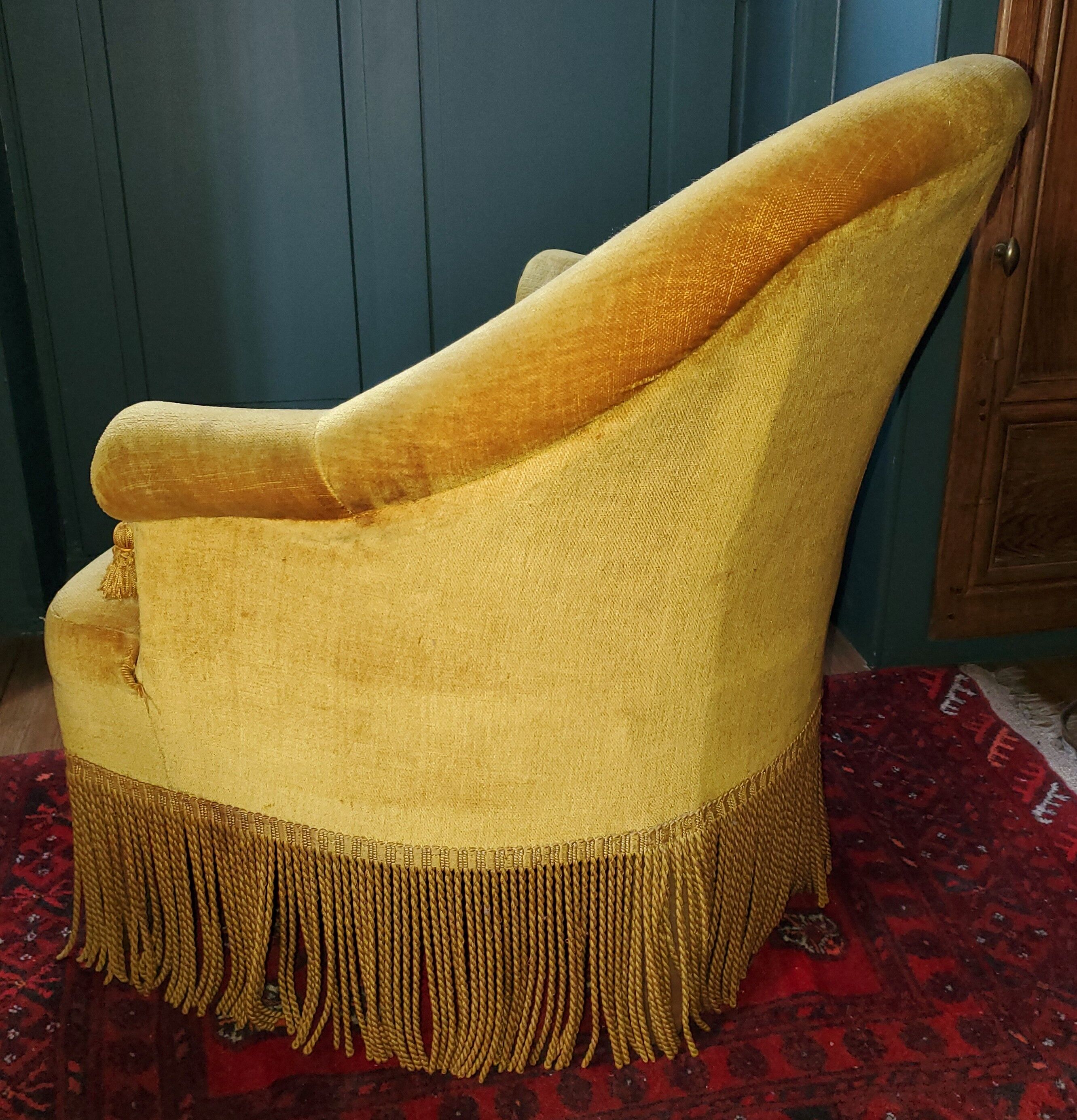 Golden yellow toad armchair