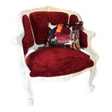 Old fully restored shepherdess armchair