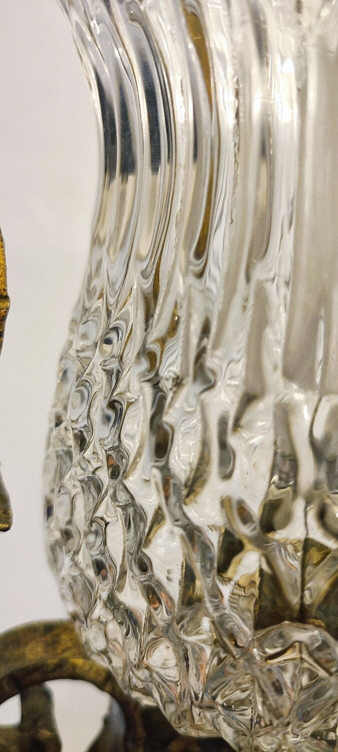 Ceiling lamp wrought iron and glass Spain, 1970s