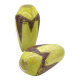 Set 2 Rare Vase Ovoïde signé F-T Legras Pare de verre Art deco 1930