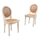 Paire de chaises anciennes en bois laqué et cannage, Italie, XXe siècle