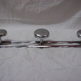 Coat rack with 3 hooks in stainless steel, chrome, 1960