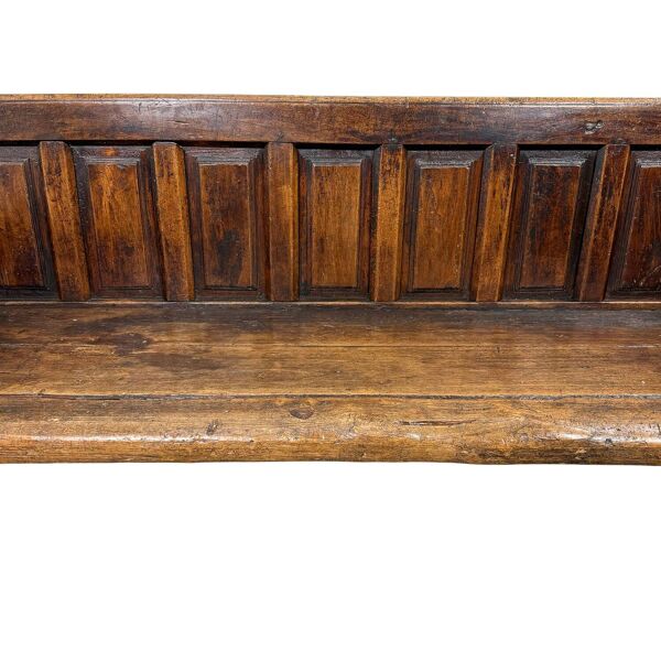 Banc en chêne espagnol ancien – Construction traditionnelle à tenons