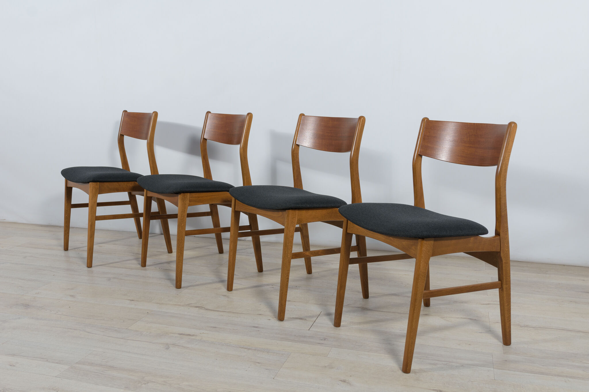 Mid-century teak dining chairs, 1960s, set of 4