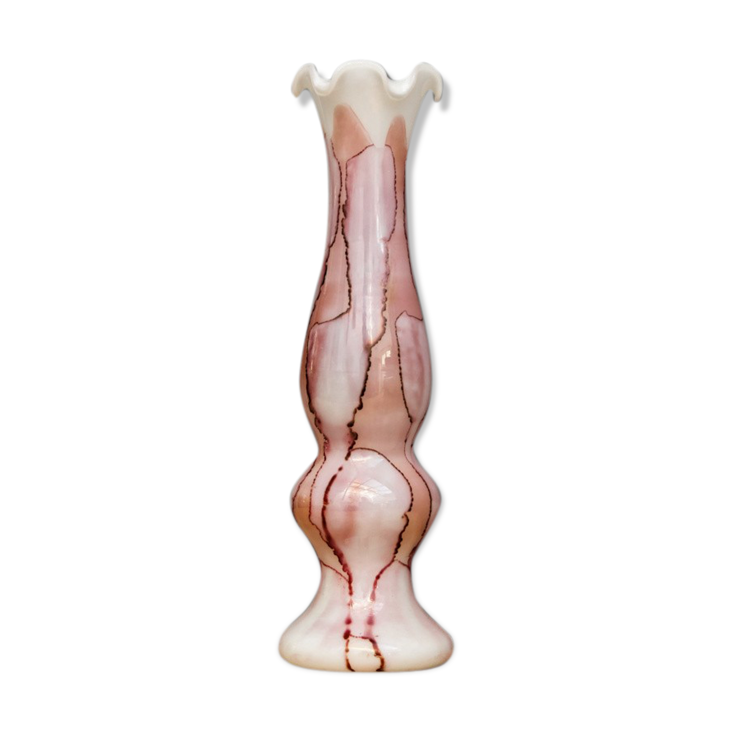 Opaline collar vase