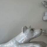 Set of 5 white porcelain knife holders, pantheon fox dogs