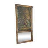 Trumeau doré avec peinture à l'huile – Style Louis XV, XIXe siècle