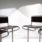 Set of 4 Linea Veam tubular steel bar stools, 1960