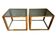 Pair of side tables / end tables / bedside tables, chrome and gold, 1970s