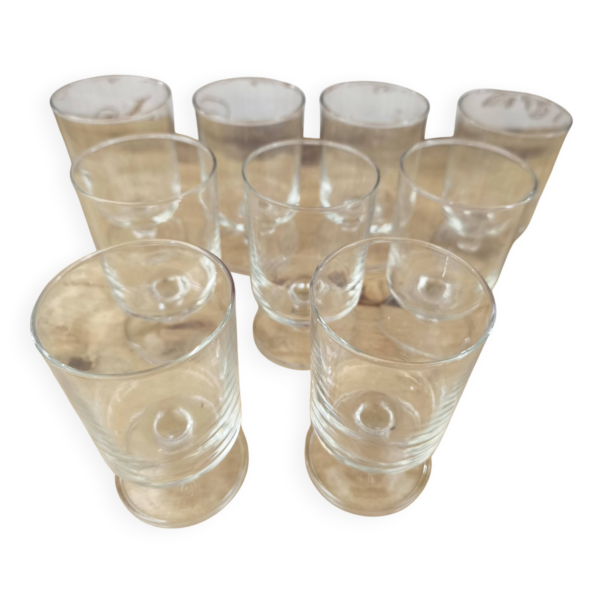 Set of 9 vintage Luminarc wine glasses, transparent Sweden model