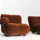 Vintage modular sofa brown velvet and chrome Italy 1970s