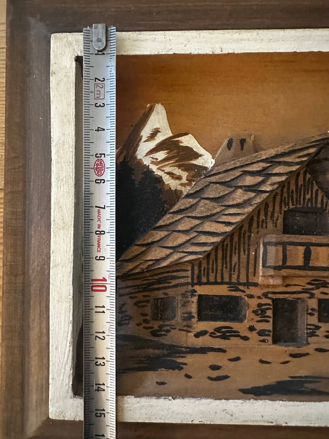 Vintage 1950s Alpine Table, Carved and Painted Wood - Warm Atmosphere