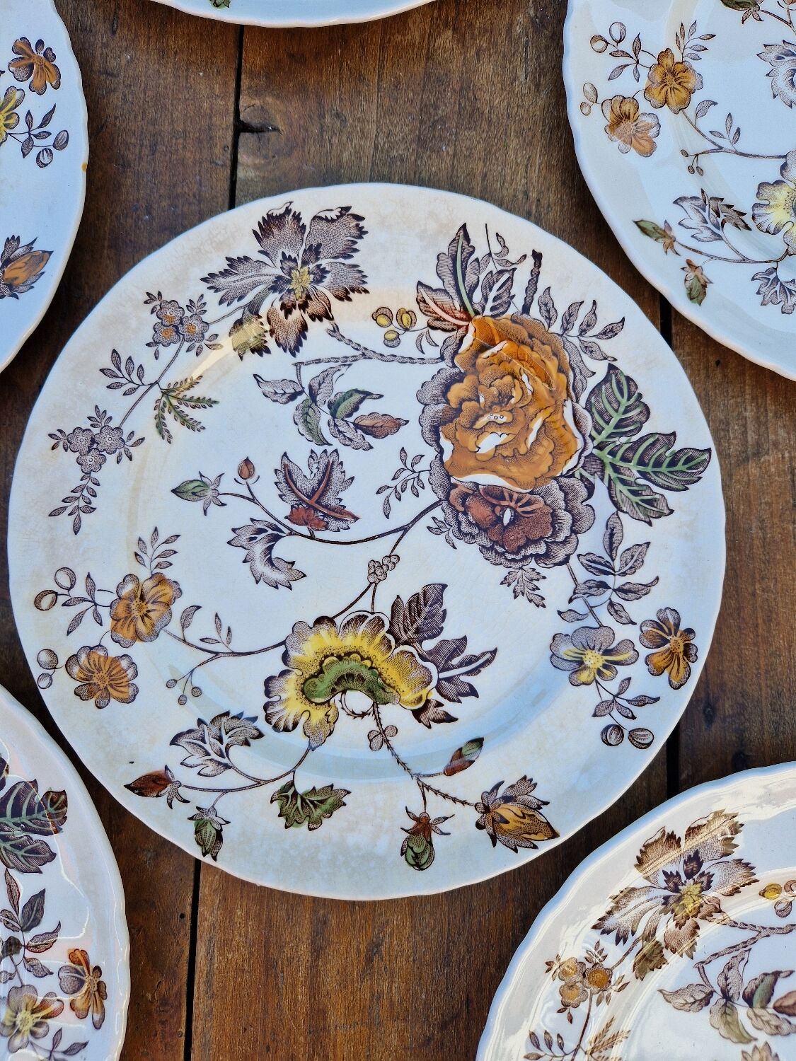 Set of 8 English Dessert Plates Mason's Chantilly Pattern