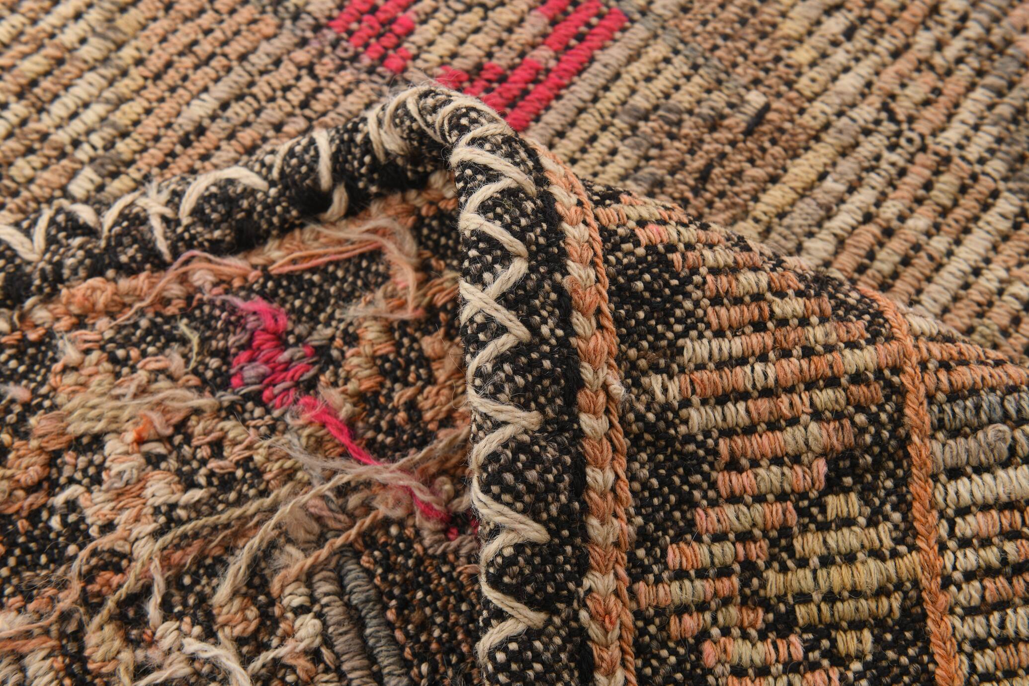 Rug For Hallway Red & Brown Kilim Runner Rug, 92x280Cm