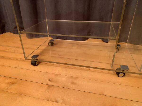 Lucite mobile table, audio, 1970s