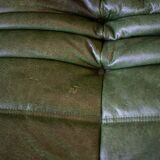 Ensemble de salon Togo en cuir vert, signé Michel Ducaroy pour Ligne Roset, 1979, ensemble de 5 pièces