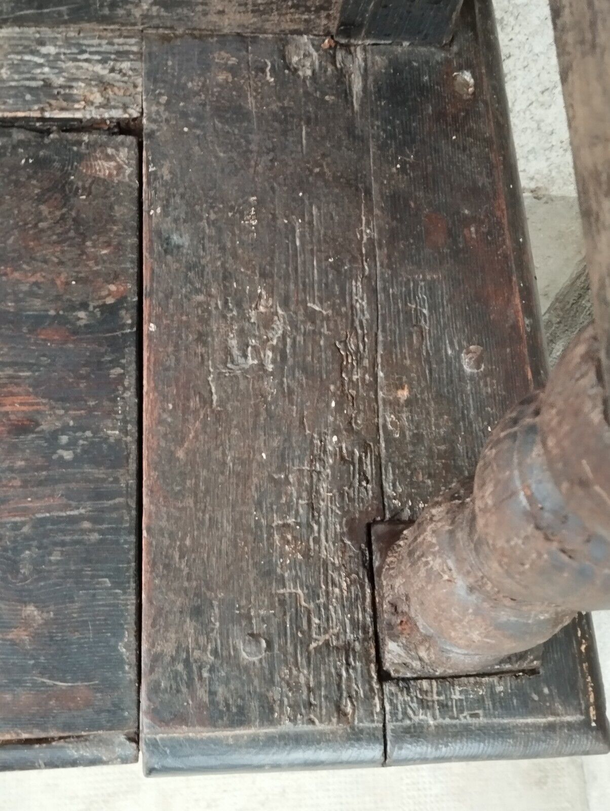 Gothic oak chest bench