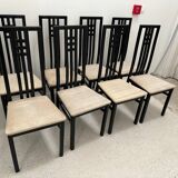 8 black lacquered chairs