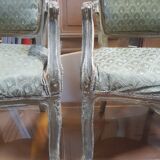 Pair Louis XV style convertible armchairs