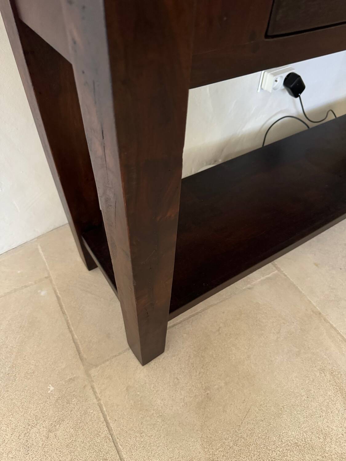 Table d'appoint console en bois massif