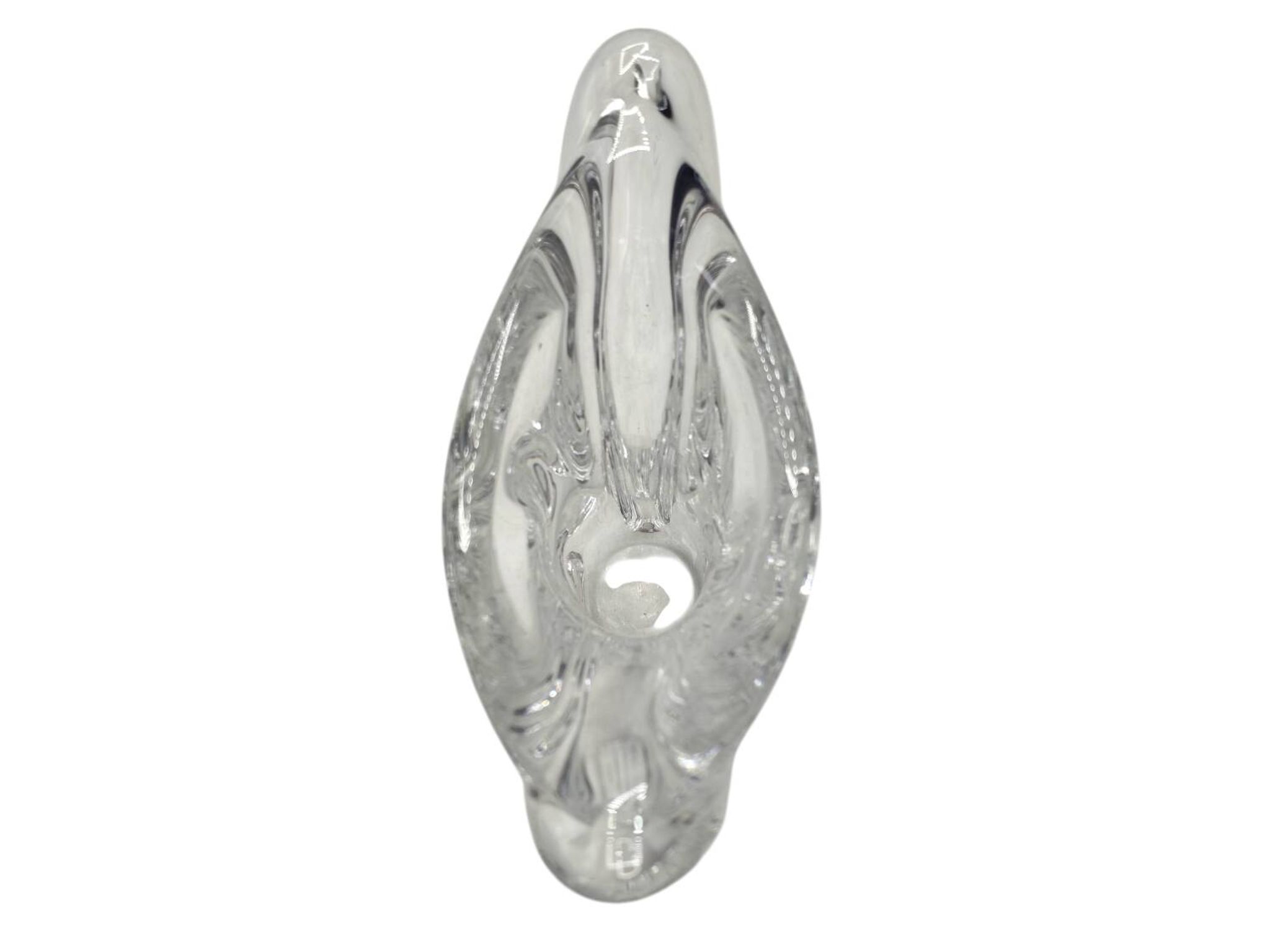 Vase en cristal de Sèvres des années 1950 - Design de forme libre soufflé à la main