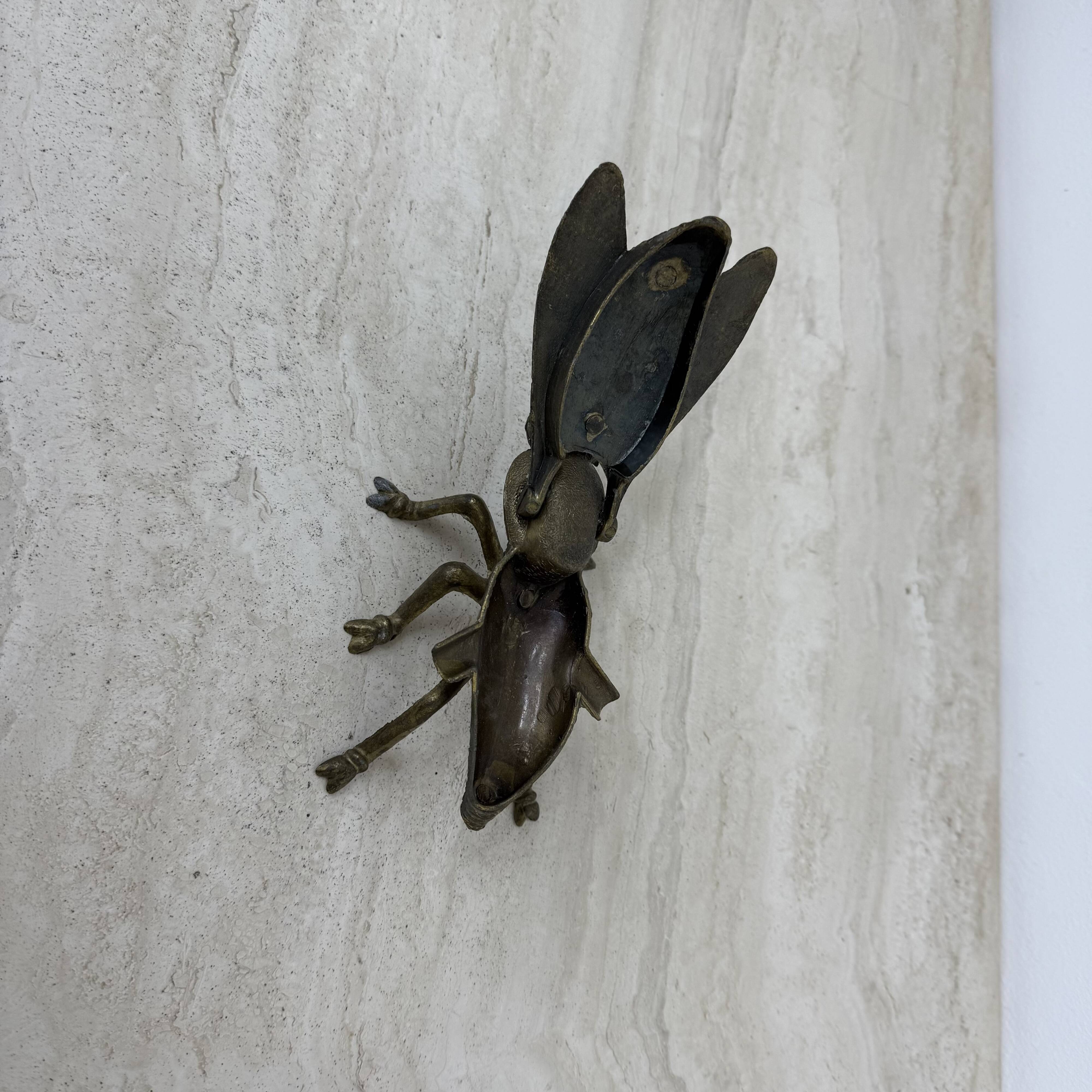 Brass ash tray fly shaped vintage , 1970s