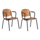 Industrial style chairs with armrests (circa 1950). Set of 2 pieces