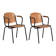 Industrial style chairs with armrests (circa 1950). Set of 2 pieces