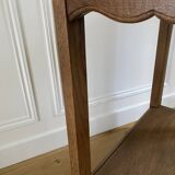 Console, Vintage side table with a drawer and a low shelf in solid wood