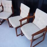 4 Danish chairs in solid treck