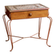 Small side table in wrought iron and mosaic, 1950s-60s.