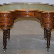 Military Campaign Kidney Desk Regency by Gillow's of Lancaster with Brass Gallery