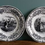 Talking plates Creil and Montereau transport theme