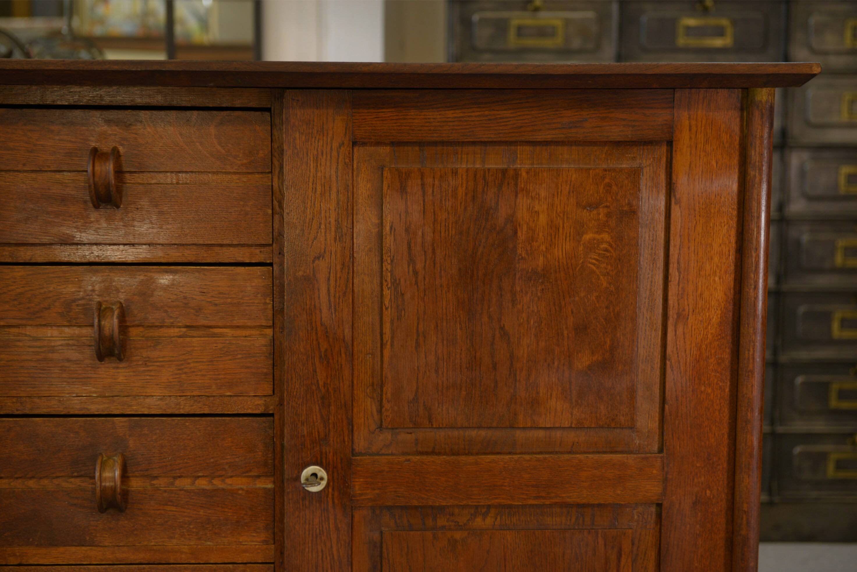 Oak buffet reconstruction by René Gabriel 1940s