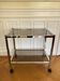 80s chrome and smoked glass trolley