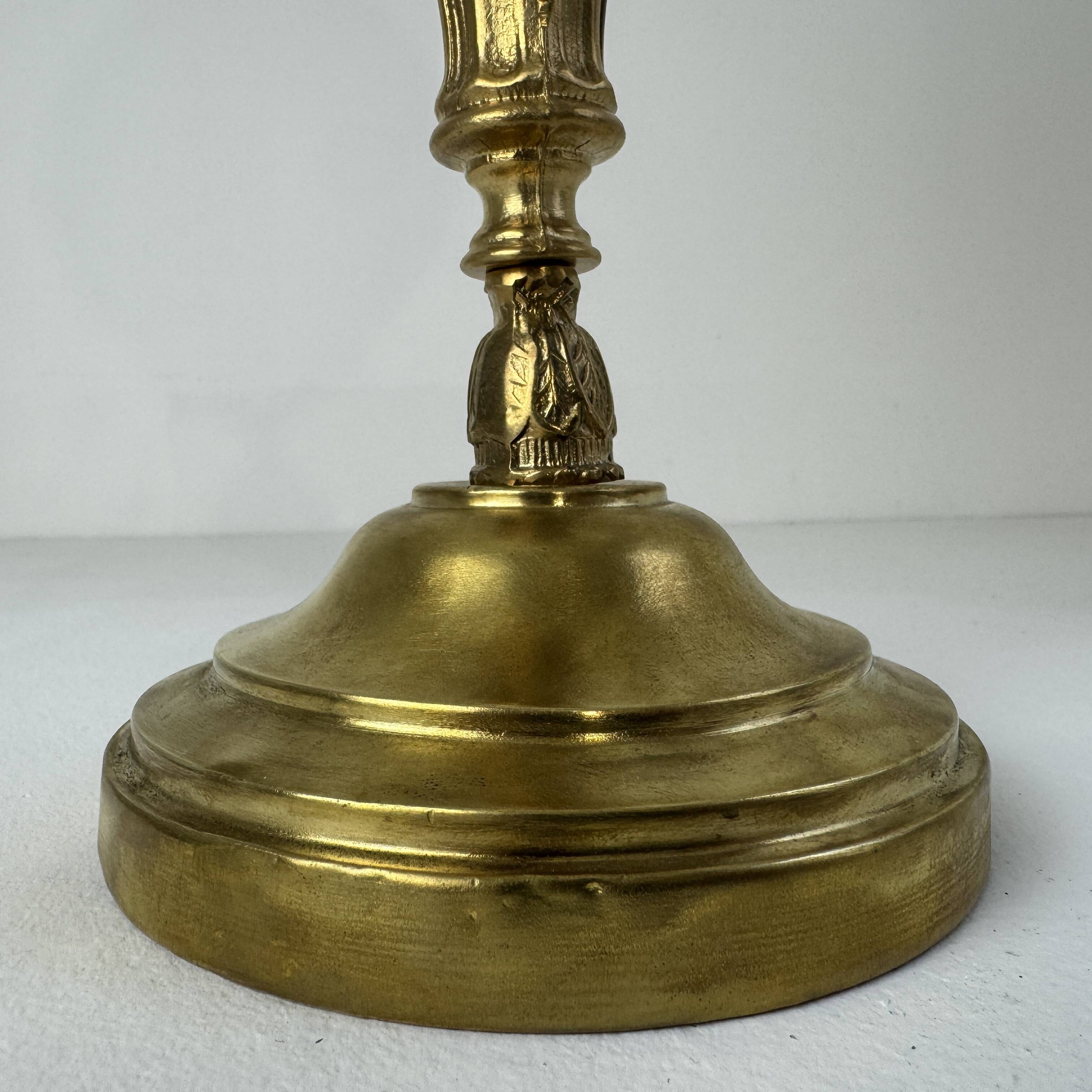 Vintage brass and opaline table lamp