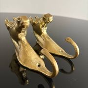 Pair of bronze coat hooks - Italy, 1950s