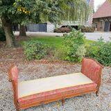 Bench, Daybed in Walnut, Louis XV Style, 19th Century