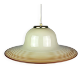 Beige suspended glass lamp Murano mid-century by De Majo, Venice, Italy, 1970s.