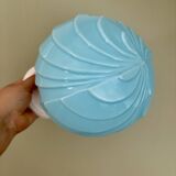 Applique globe vintage art déco en opaline bleue