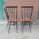 Four mid century Ercol 608 dining chairs