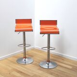 Pair of bar stools, industrial