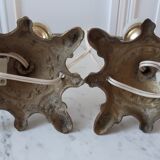 Paire de lampes en laiton années 30-40